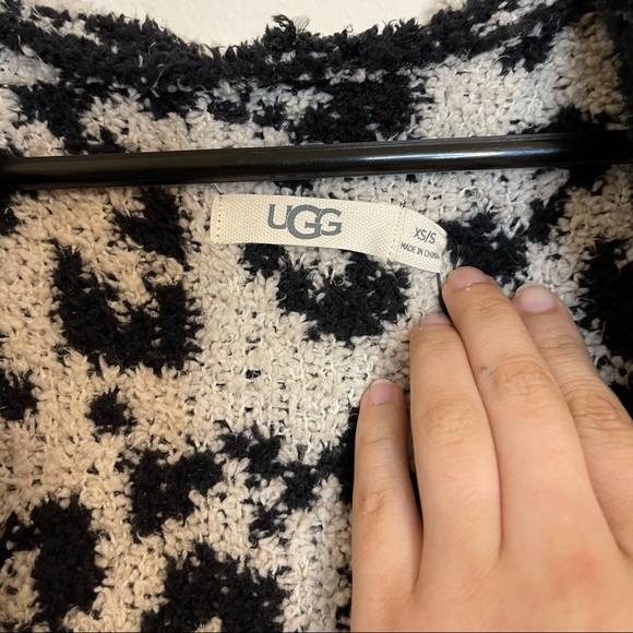 Ugg Judith Sweater Knit Leopard Hooded Cardigan - Picture 5 of 7